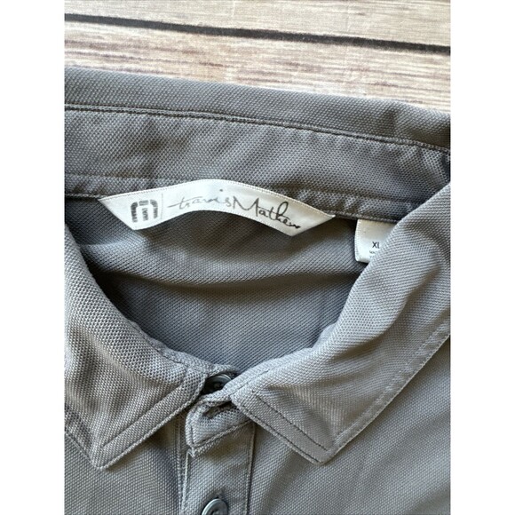 Travis Mathew Mens XL Gray Abstract Short Sleeve Golf Polo Shirt - Picture 3 of 8